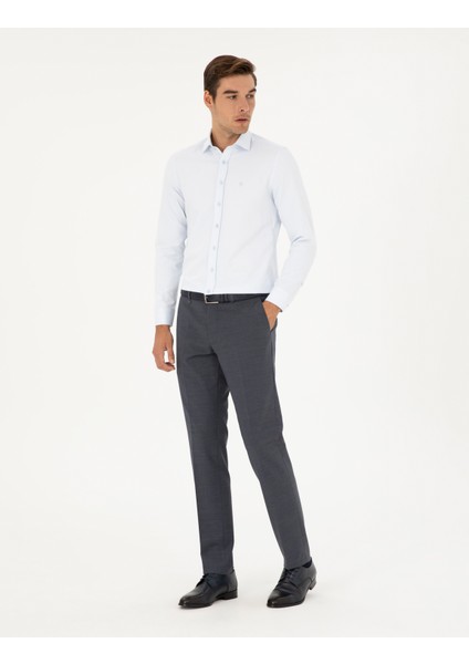 Pierre Cardin Erkek Koyu Mavi Slim Fit Yünlü Kumaş Pantolon 50297474-VR032