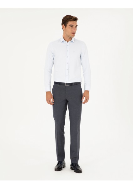 Pierre Cardin Erkek Koyu Mavi Slim Fit Yün Karışımlı Kumaş Pantolon 50297474-VR032