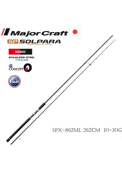 Major Craft Solpara New SPX-862ML Seabass Spin Kamış 262CM 10-30G