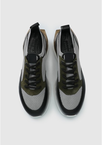 Gri Deri Erkek Sneaker indirimleri