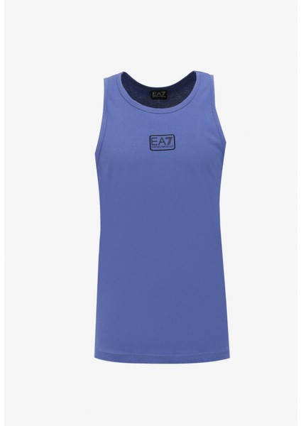 Bisiklet Yaka Mavi Erkek T-Shirt 3DPH06PJ02Z