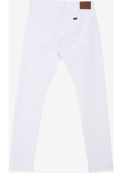 Normal Bel Slim Fit Beyaz Erkek Denim Pantolon L719E6361312 Luke Jean Pantolon fırsatları
