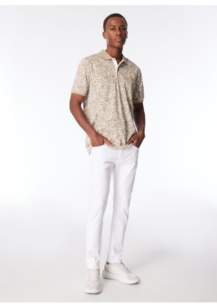 Normal Bel Slim Fit Beyaz Erkek Denim Pantolon L719E6361312 Luke Jean Pantolon