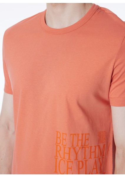 Bisiklet Yaka Baskılı Kırmızı Erkek T-Shirt 24EU1M0F016P400_T-SHIRT fiyatları