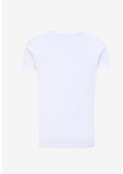 Bisiklet Yaka Baskılı Beyaz Erkek T-Shirt 24EU1P0F013P400_T-SHIRT fırsatları