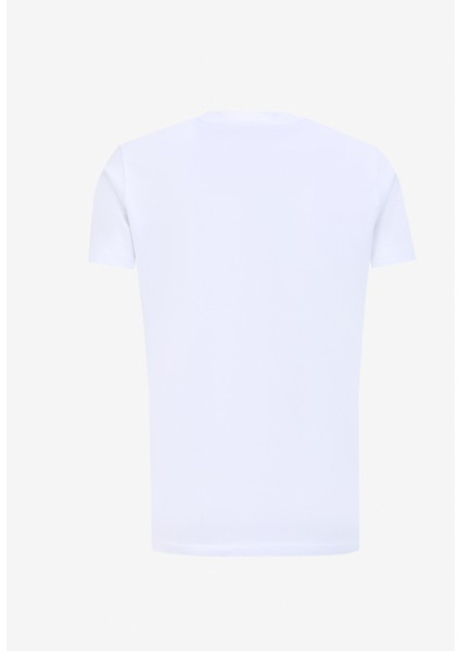 Bisiklet Yaka Beyaz Erkek T-Shirt 755030542225 indirimleri