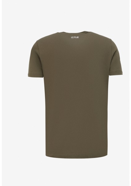 Bisiklet Yaka Baskılı Kahve Erkek T-Shirt 24EU1P0F011P400_T-SHIRT modelleri