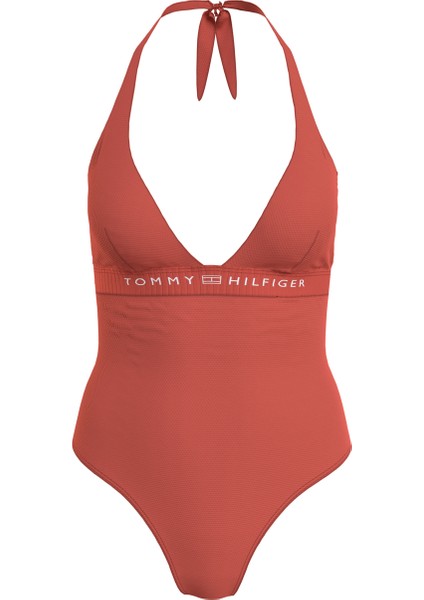 Tommy Hilfiger Kiremit Kadın Mayo Halter One Pıece Rp, Xms UW0UW05259