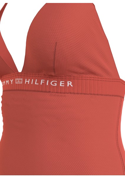 Tommy Hilfiger Kiremit Kadın Mayo Halter One Pıece Rp, Xms UW0UW05259