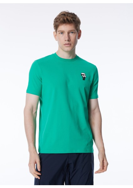 Bisiklet Yaka Yeşil Erkek T-Shirt 755023542221