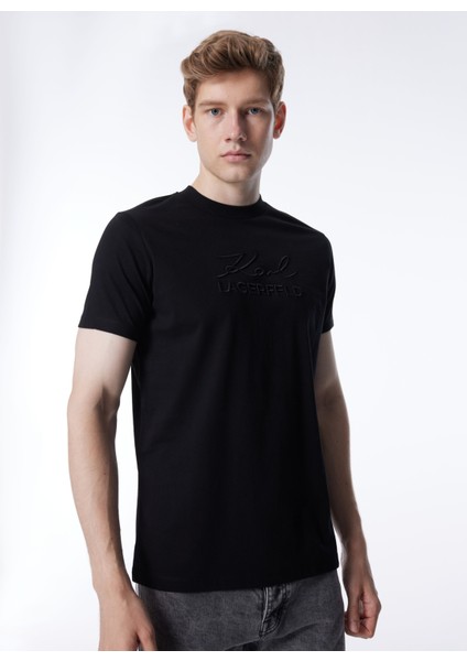 Bisiklet Yaka Siyah Erkek T-Shirt 755020542221