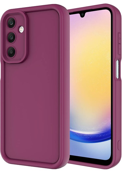 Zeyline Galaxy A25 Uyumlu Zyl Kılıf Kamera Korumalı Zore Ananas Kapak-Mürdüm