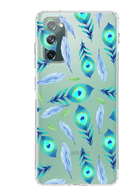 Samsung Galaxy S20 Fe ile Uyumlu 1mm Slim Fit Nazar Boncuğu 3 Baskılı Şeffaf Silikon Kılıf