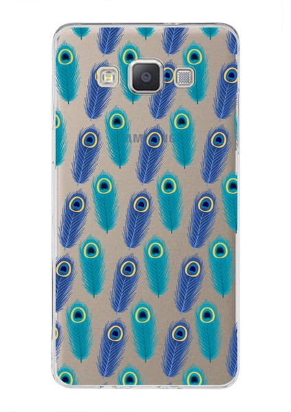Samsung Galaxy A5 2015 ile Uyumlu 1mm Slim Fit Nazar Boncuğu 4 Baskılı Şeffaf Silikon Kılıf