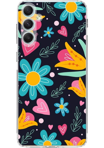 Samsung Galaxy A34 ile Uyumlu 1mm Slim Fit Retro Colors 1 Baskılı Şeffaf Silikon Kılıf
