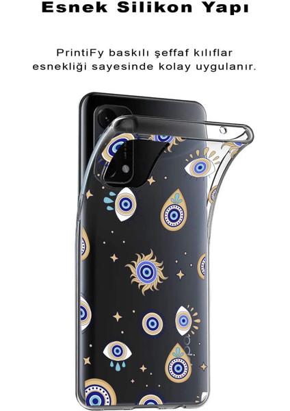 Apple iPhone 8 ile Uyumlu 1mm Slim Fit Nazar Boncuğu 5 Baskılı Şeffaf Silikon Kılıf fiyatları