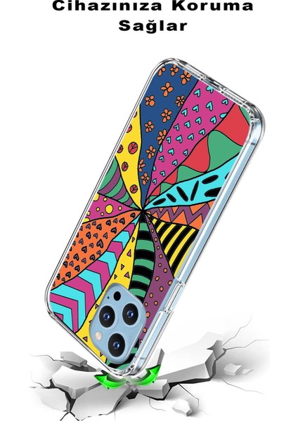 Oppo A9 2020 ile Uyumlu 1mm Slim Fit Retro Colors 4 Baskılı Şeffaf Silikon Kılıf modelleri