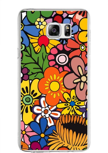 Samsung Galaxy Note 5 ile Uyumlu 1mm Slim Fit Retro Colors 2 Baskılı Şeffaf Silikon Kılıf