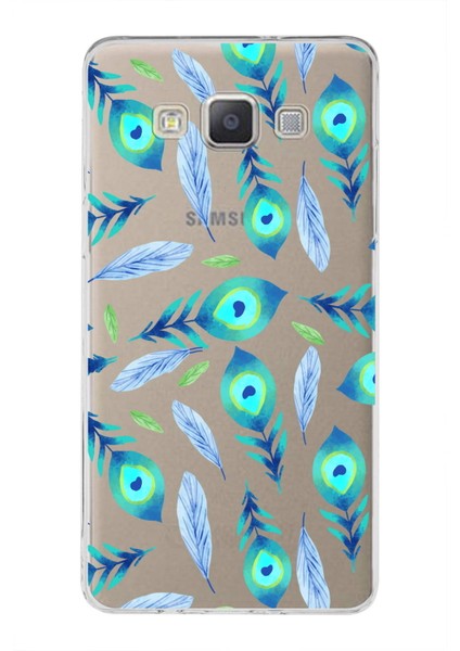 Samsung Galaxy A5 2015 ile Uyumlu 1mm Slim Fit Nazar Boncuğu 3 Baskılı Şeffaf Silikon Kılıf