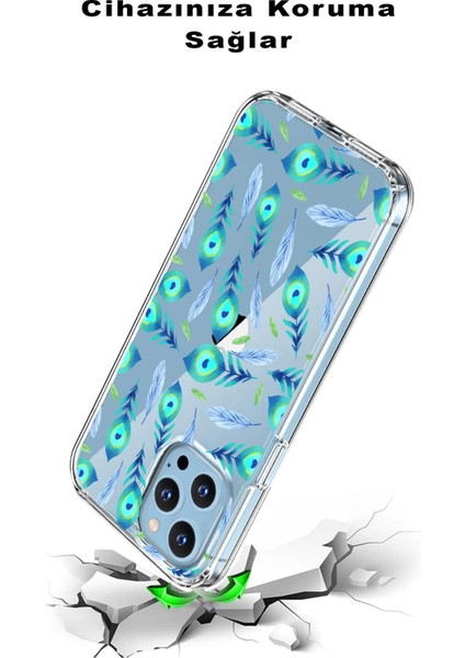 Samsung Galaxy S21 Plus ile Uyumlu 1mm Slim Fit Nazar Boncuğu 3 Baskılı Şeffaf Silikon Kılıf