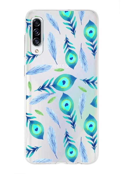 Samsung Galaxy A30S ile Uyumlu 1mm Slim Fit Nazar Boncuğu 3 Baskılı Şeffaf Silikon Kılıf