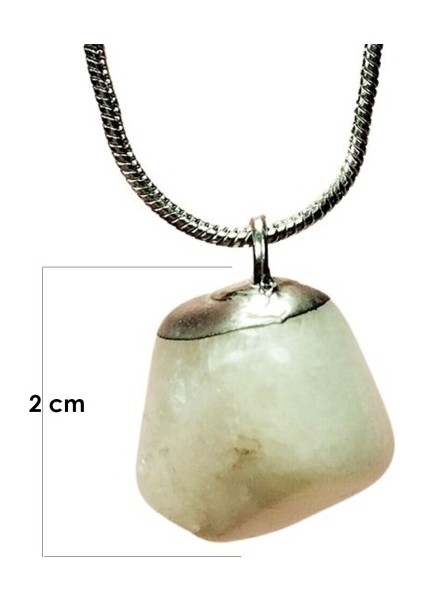 Aytaşı Doğal Taşı Zincirli El Yapımı Kolye Uç: 2 cm Zincir: 20 cm Kutulu