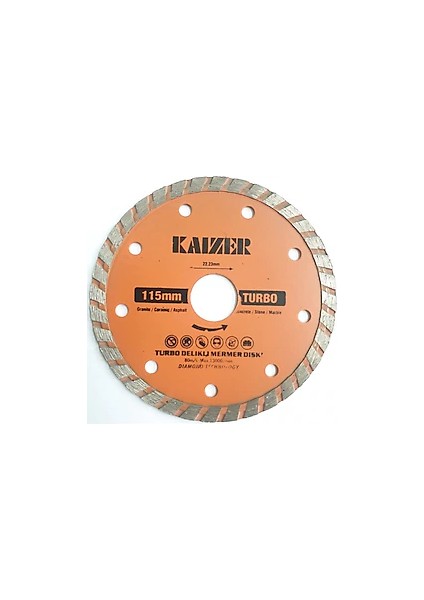 Kaızer Turbo Delikli Mermer Diski 115 mm