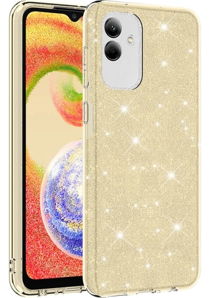 Samsung Galaxy A04 Simli ve Parlak Şık Shining Premium Silikon Kılıf