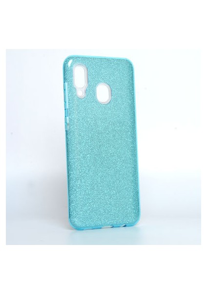 Samsung Galaxy A30 Simli ve Parlak Şık Shining Premium Silikon Kılıf