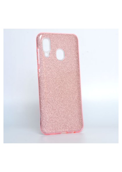 Samsung Galaxy A30 Simli ve Parlak Şık Shining Premium Silikon Kılıf