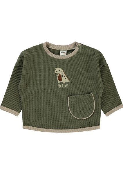 Civil Baby Erkek Bebek Sweatshirt 6-18 Ay Haki