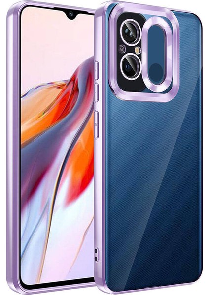 Xiaomi Redmi 12C Uyumlu Sah Kılıf Kamera Korumalı Logo Gösteren Omega Kapak-Lila