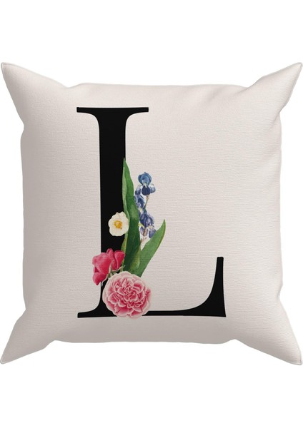 Flowered Harf (L) Kırlent Kılıf