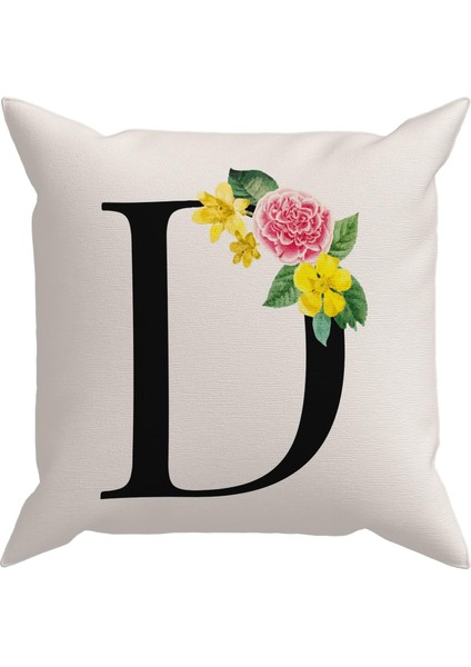 Flowered Harf (D) Kırlent Kılıf