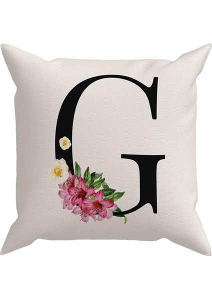 Flowered Harf (G) Kırlent Kılıf