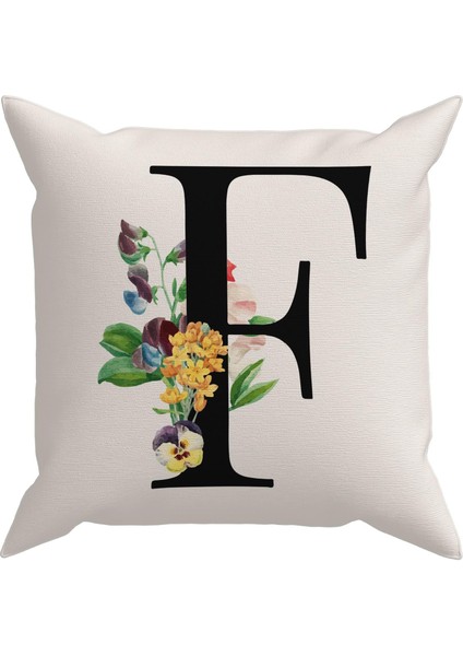 Flowered Harf (F) Kırlent Kılıf