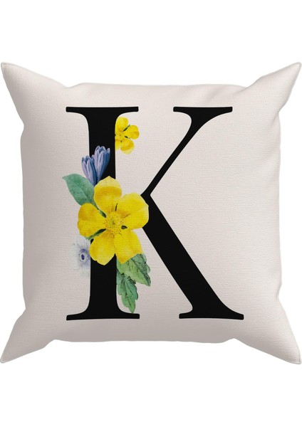 Flowered Harf (K) Kırlent Kılıf