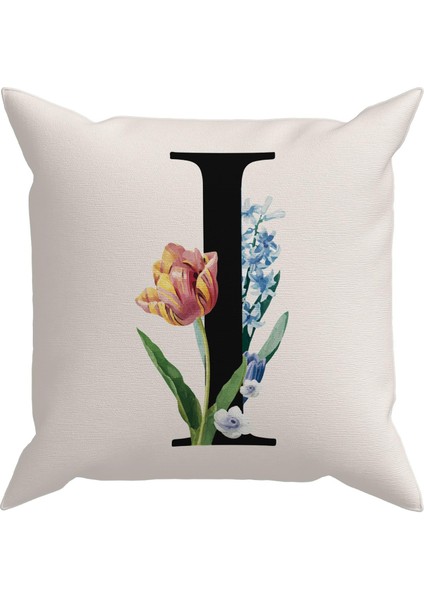 Flowered Harf (I) Kırlent Kılıf