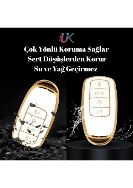 Chery Tiggo 8 Pro & Omoda 5 & Tiggo 7 Avangarde Anahtar Kılıfı Altın/gold Ayrıntılar Lüx
