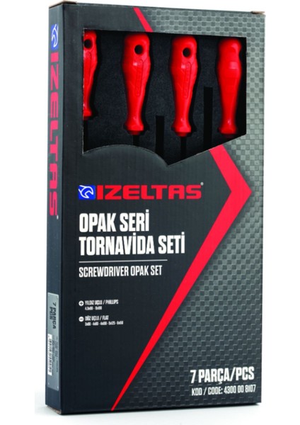 Izeltaş Opak Seri Tornavida Seti 7 Parça 4300008107