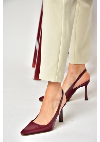 S752063408 Bordo Rugan Kalın Topuklu Kadın Ayakkabı fiyatları