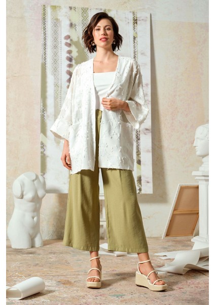 Cepli Kimono Beyaz