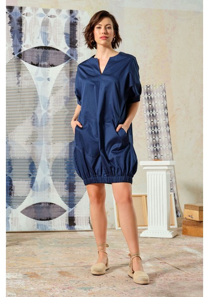 Elastik Detaylı Elbise Lacivert fiyatları