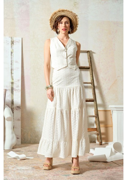 Brodeli Etek Ekru fiyatları