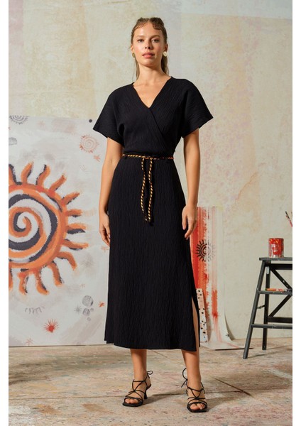 Kırınkıl Elbise Siyah