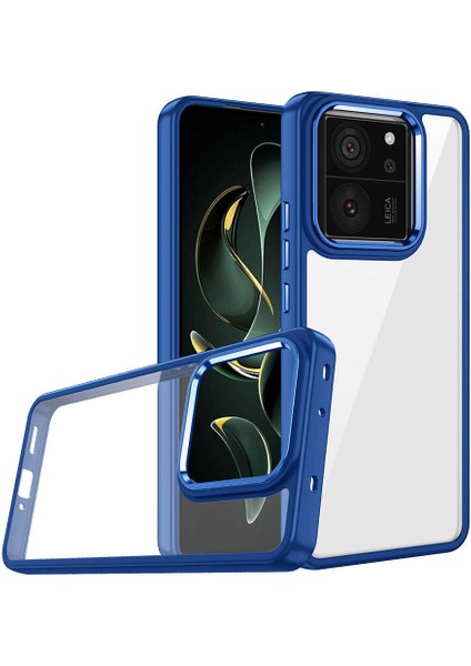 Xiaomi Mi 13T Pro Uyumlu Sah Kılıf Zore Flora Kapak-Mavi