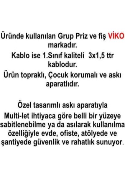 3 Adet Ekonomik 6'lı Topraklı Çocuk Korumalı 10 METRE(3ADET) fırsatları