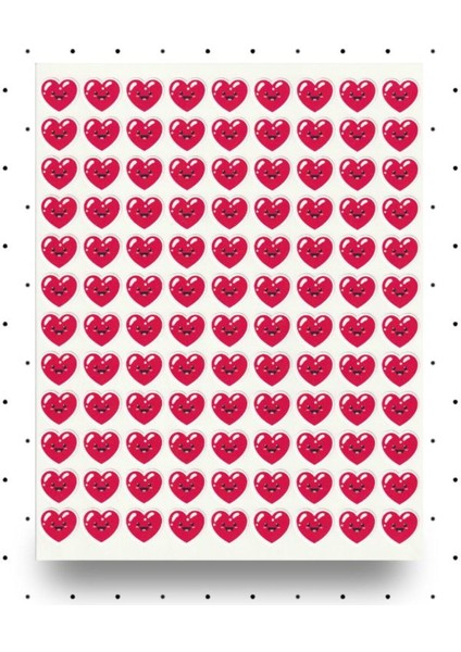 Neşeli Kalpler Sticker Seti Öğretmen Kalp Ödül Etiketi Okul Sevgililer Günü Valentines Day NSTI0053