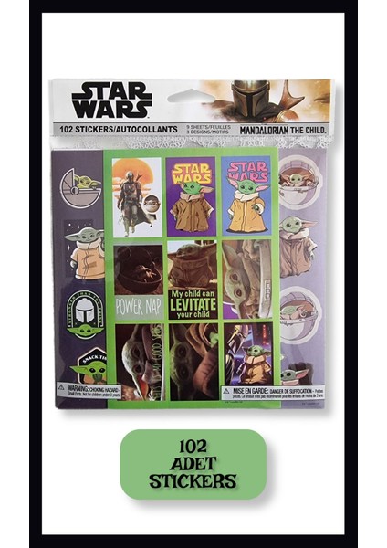 Star Wars The Mandalorian Baby Yoda Figür 108 Adet Stickers