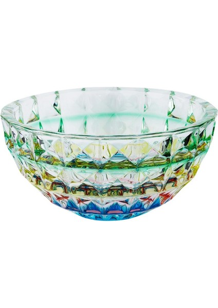 Renklı Kesme Cam Kase 27 x 13 cm